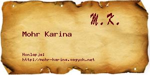 Mohr Karina névjegykártya